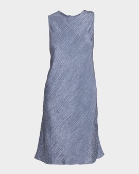 Eileen Fisher Wrap-Front Crinkled Silk Jacquard Dress