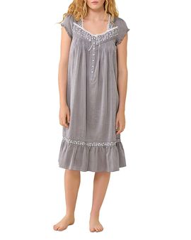 Eileen West Eileen West Cap Sleeve Cotton Chambray Waltz Nightgown