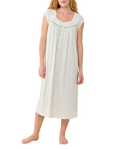 Eileen West Eileen West Cap Sleeve Cotton Jersey Knit Long Nightgown