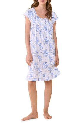 Eileen West Eileen West Floral Cap Sleeve Short Cotton Jersey Nightgown