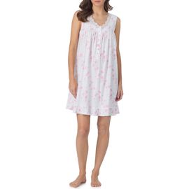 Eileen West Eileen West Floral Print Cotton Pointelle Chemise