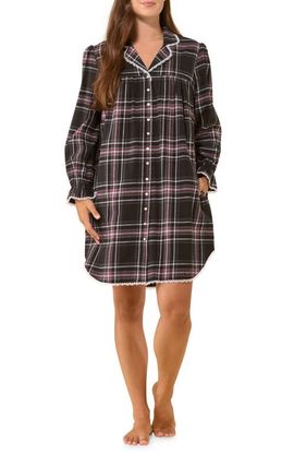 Eileen West Eileen West Lace Trim Cotton Flannel Nightshirt
