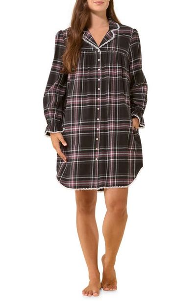 Eileen West Eileen West Lace Trim Cotton Flannel Nightshirt