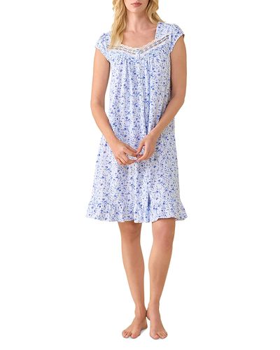 Eileen West Eileen West Printed Cotton Jersey Cap Sleeve Short Nightgown
