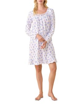 Eileen West Eileen West Printed Cotton Jersey Long Sleeve Short Nightgown