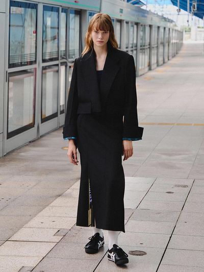 EITHEROF Double Cuffs, Cropped Jacket ITO2EJK500 (BLACK)