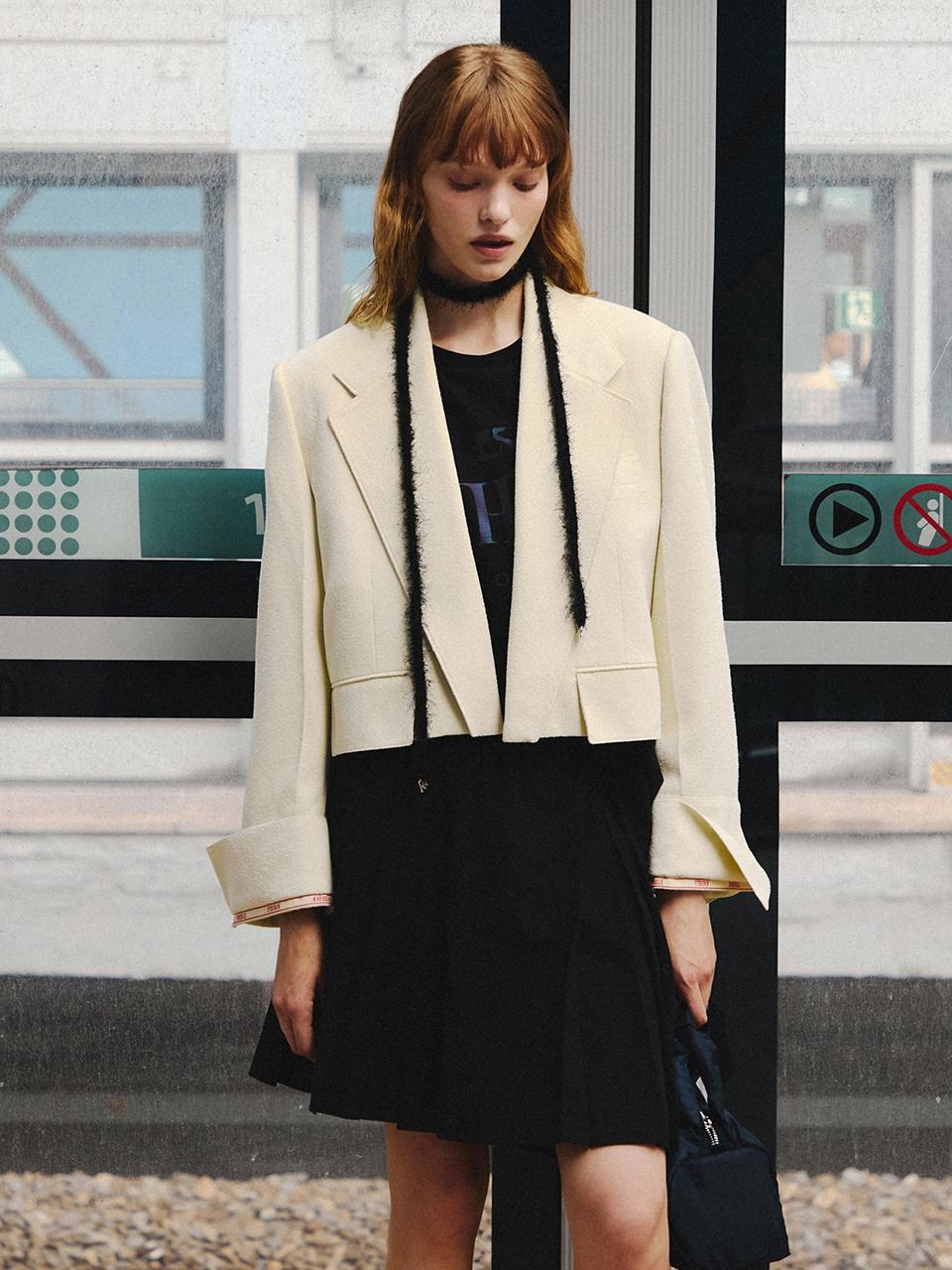 EITHEROF Double Cuffs, Cropped Jacket ITO2EJK50A (LIGHT YEL