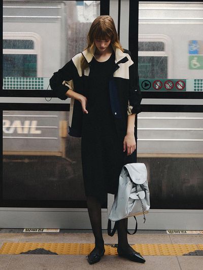 EITHEROF EITHEROF Back Open Slim dress ITO3EOP920 (BLACK)