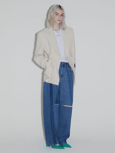 EITHEROF EITHEROF double button Oversized fit Jacket  ITO3EJK720 (BEIGE)