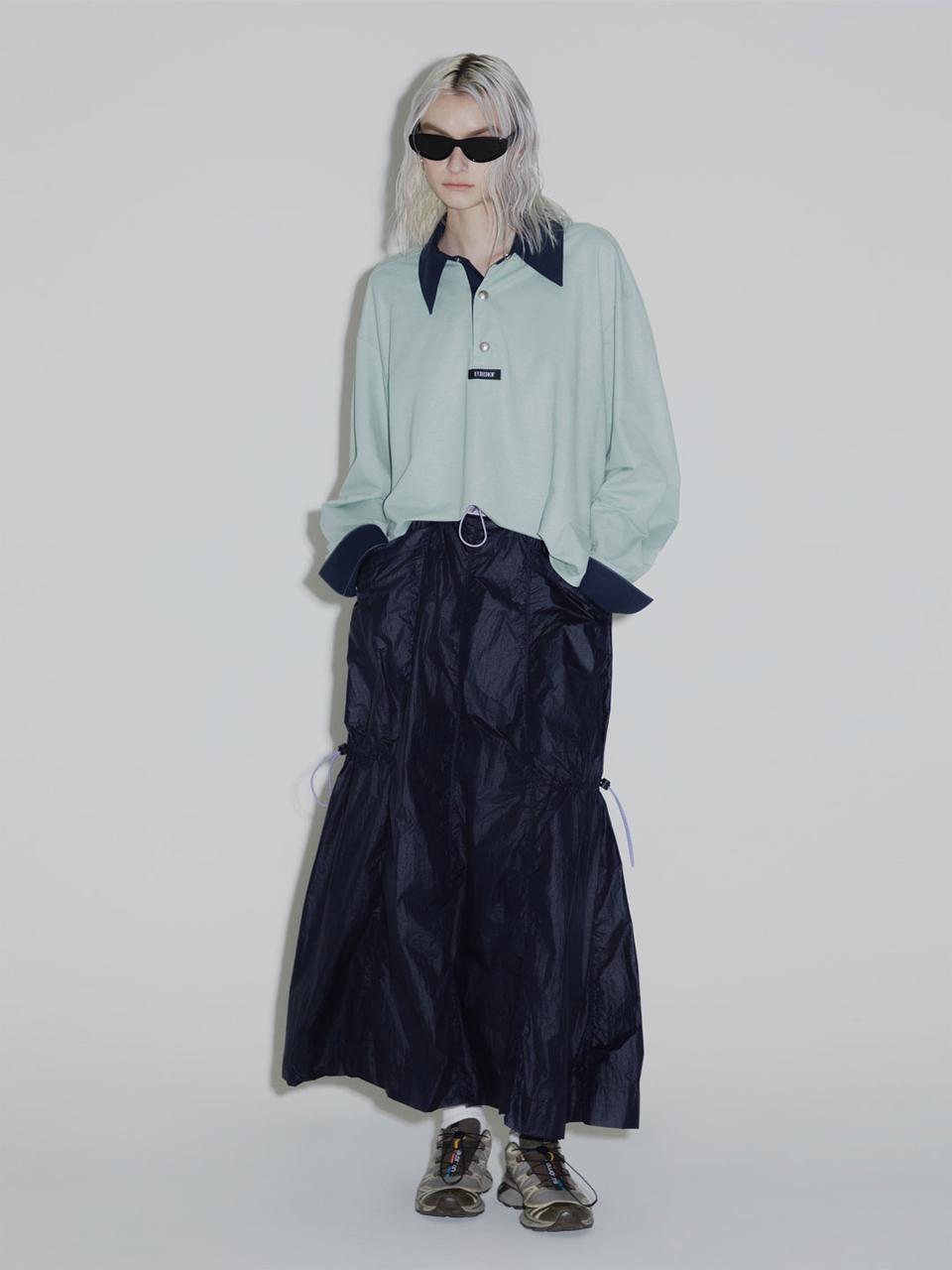 EITHEROF EITHEROF drawn string skirt ITO3ESK900 (NAVY)