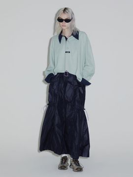EITHEROF EITHEROF drawn string skirt ITO3ESK900 (NAVY)