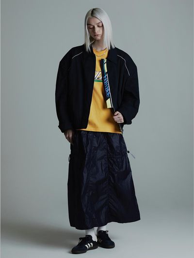 EITHEROF EITHEROF each pad coloring piping jumper  ITO2EJP700 (DARK NAVY)
