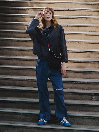 EITHEROF EITHEROF low-rise slit wide denim pants ITO3EDP26