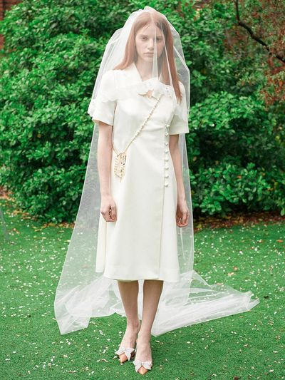 EJnolee EJnolee Flame Petal Collar Button Dress (White)