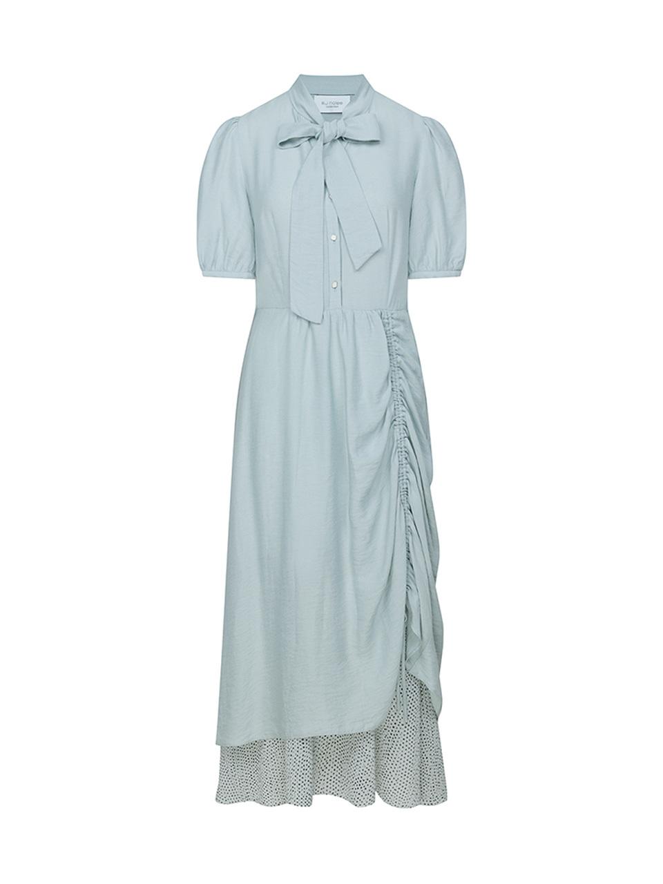 EJnolee Long Shirring Detail Dress [GREEN]