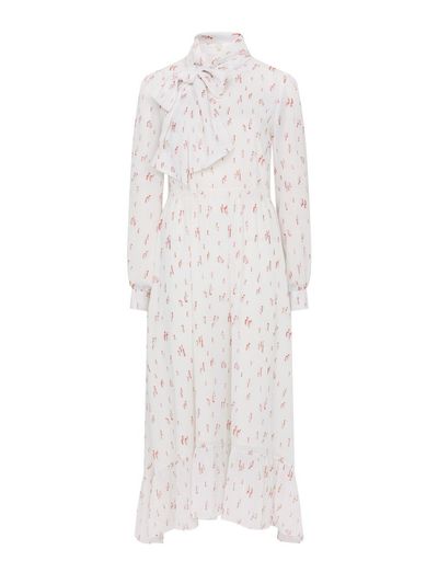 EJnolee Printed Ribbon Long Dress [Ivory]