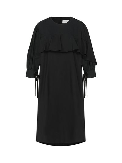 EJnolee Ruffle Balloon Sleeve Dress [Black]