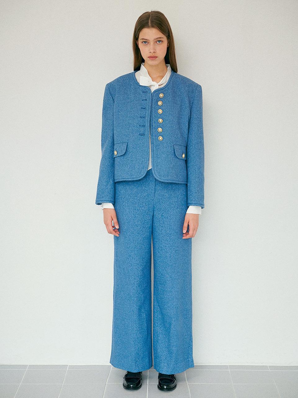 EJnolee Semi Wide Tweed Pants [Blue]