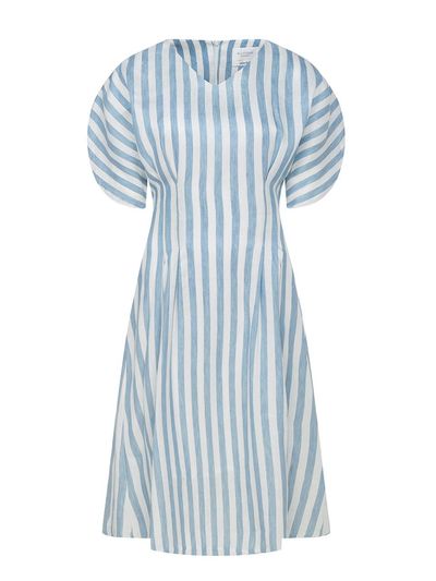 EJnolee Stripe Linen Dress [Blue]