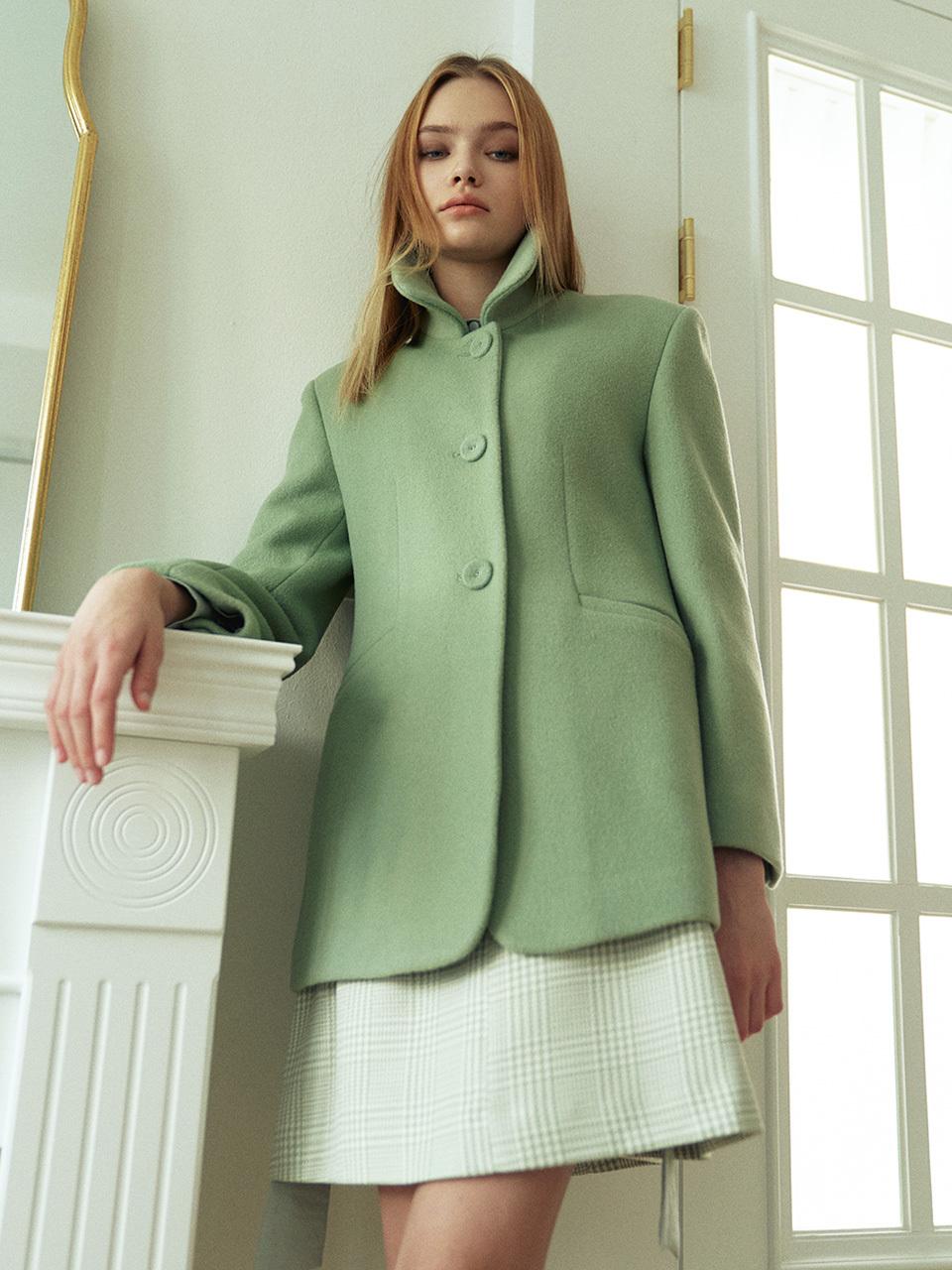 EJnolee Wool Half Coat [GREEN]