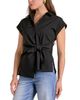 Elan Elan Button Down Tie Waist Shirt - 5