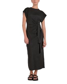 Elan Elan Cap Sleeve Side Tie Midi Dress