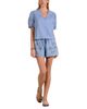 Elan Elan Chambray Split Neck Top - 2