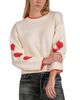 Elan Elan Crewneck Heart Sleeve Sweater - 5