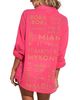 Elan Elan Graphic Button Down Swim Cover Up Shirt - 3
