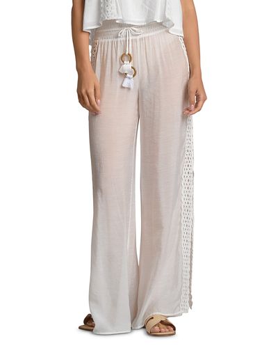 Elan Elan Lace Inset Wide Leg Swim Cover-Up Pants