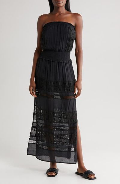 Elan Elan Lace Strapless Cover-Up Maxi Dress