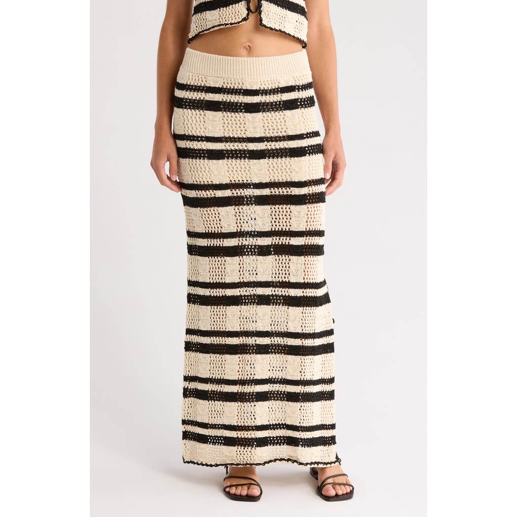 Elan Elan Open Stitch Side Slit Cover-Up Maxi Skirt