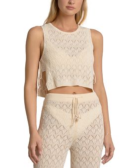 Elan Elan Pointelle Knit Top Swim Cover-Up