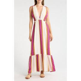 chinese dress ladies Erika Peña Selena Maxi Dress Stripe Miami Stripe / M/L main image 0