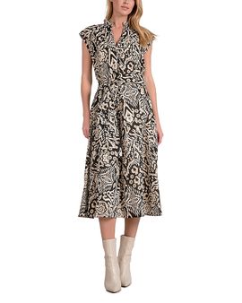 Elan Elan Printed Cap Sleeve Dress