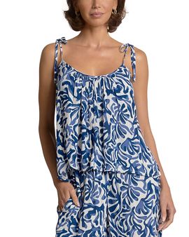 Elan Elan Printed Tie Strap Top