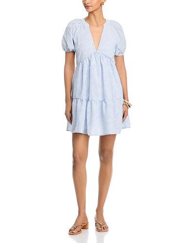Elan Elan Puff Sleeve Embroidered Babydoll Dress