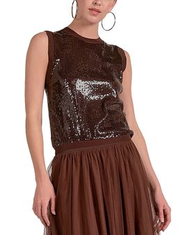 Elan Elan Sequinned Tank Top