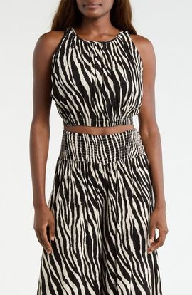 Elan Elan Sleeveless Crop Cover-Up Top