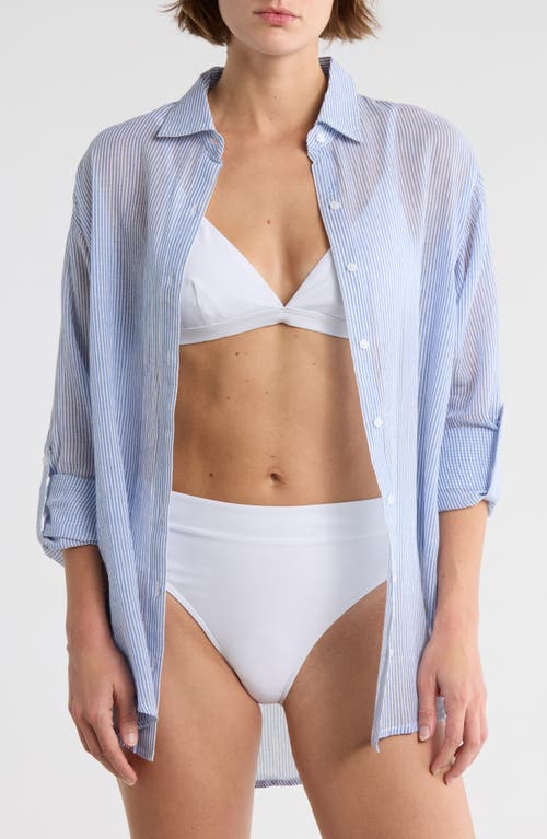 Elan Elan Stripe Cover-Up Shirt