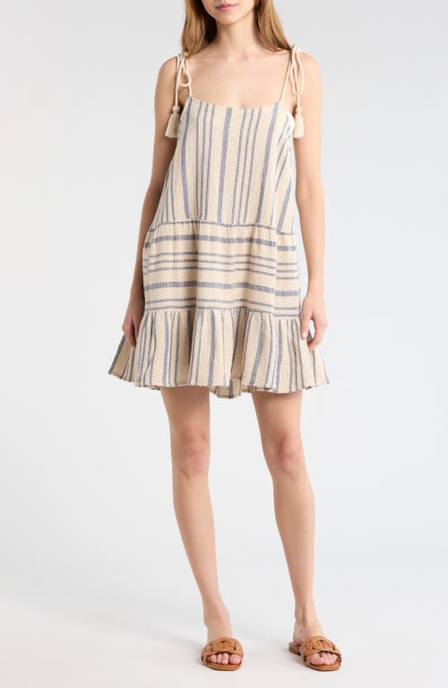 Elan Elan Stripe Tie Shoulder Cotton Cover-Up Dress