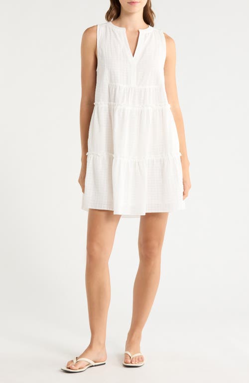 Elan Elan Tiered Cotton Seersucker Cover-Up Sundress