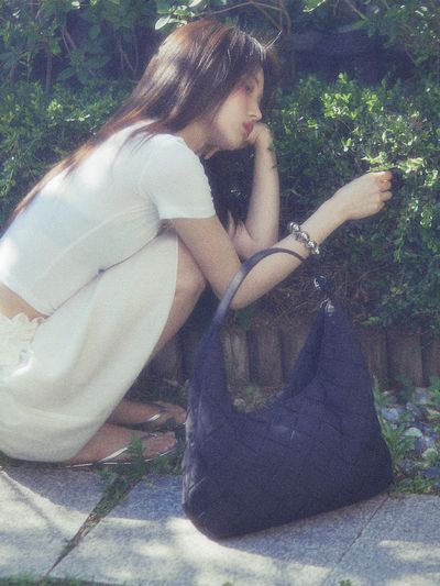 ELBATEGEV Leather Ring Mesh Bag_Blackcurrant