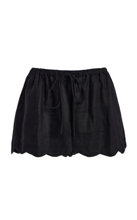 ELCE ELCE Kai Scalloped Linen Mini Shorts