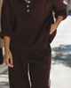 Electric & Rose Long-Sleeve Henley Knit Top - 2