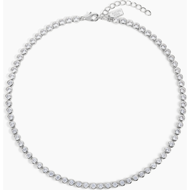 Electric Picks Electric Picks Jewel Bezel Tennis Necklace - Silver 