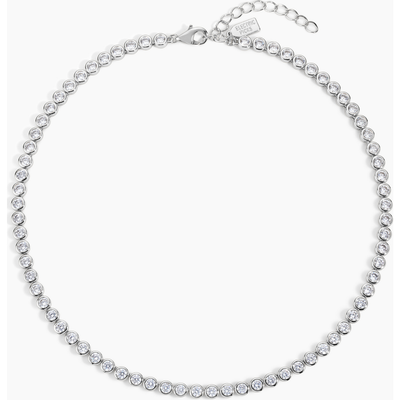 Electric Picks Electric Picks Jewel Bezel Tennis Necklace - Silver 