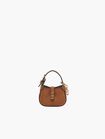 ELEGANCE PARIS Bonnie Ruseller Suede Mini Keyring OSFH901Y