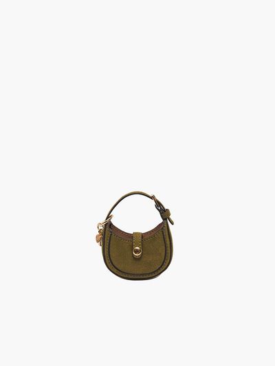 ELEGANCE PARIS Oz suede mini key ring OSFH903K