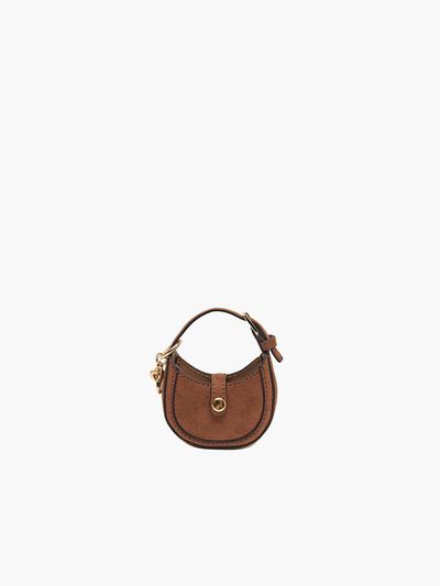 ELEGANCE PARIS Oz suede mini key ring OSFH903T